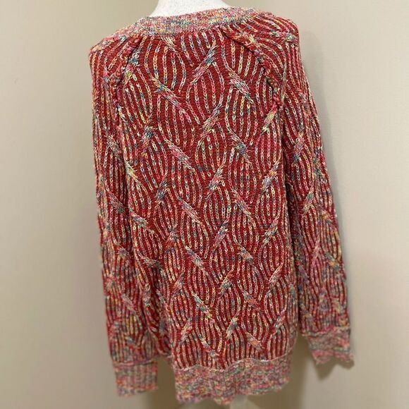 NWT Red multicolor knit sweater size XS - Picture 3 of 6